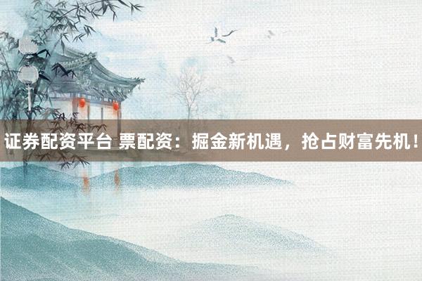 证券配资平台 票配资：掘金新机遇，抢占财富先机！