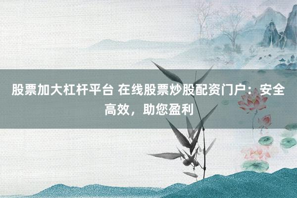 股票加大杠杆平台 在线股票炒股配资门户：安全高效，助您盈利