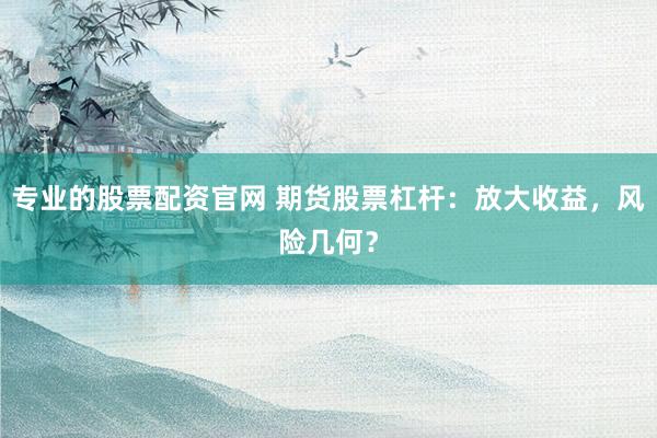 专业的股票配资官网 期货股票杠杆：放大收益，风险几何？