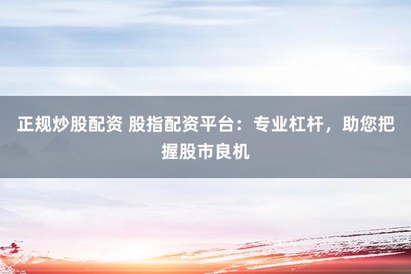 正规炒股配资 股指配资平台：专业杠杆，助您把握股市良机