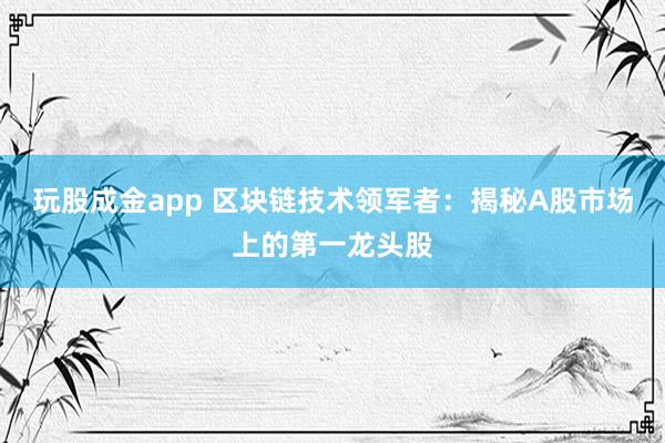玩股成金app 区块链技术领军者：揭秘A股市场上的第一龙头股