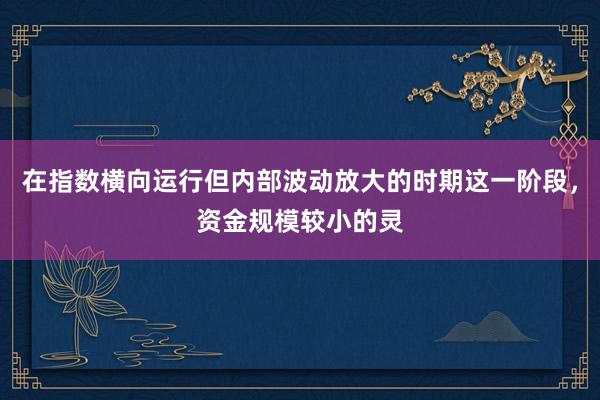 在指数横向运行但内部波动放大的时期这一阶段，资金规模较小的灵