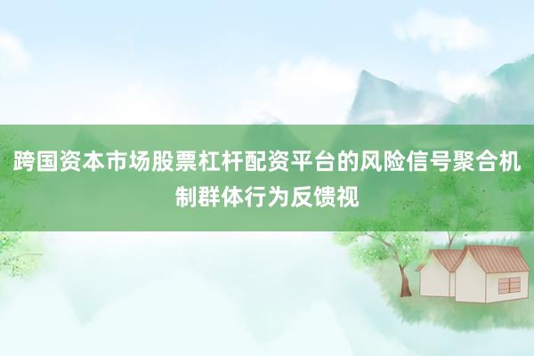 跨国资本市场股票杠杆配资平台的风险信号聚合机制群体行为反馈视