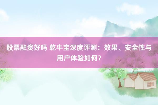 股票融资好吗 乾牛宝深度评测：效果、安全性与用户体验如何？