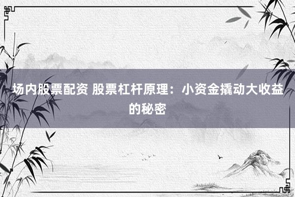 场内股票配资 股票杠杆原理:小资金撬动大收益的秘密