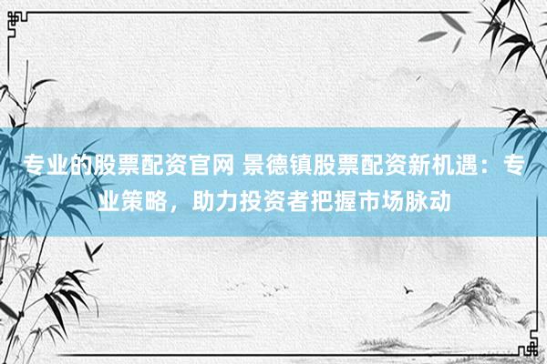 专业的股票配资官网 景德镇股票配资新机遇:专业策略,助力投资者把握市场脉动