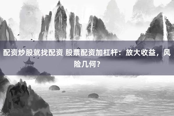 配资炒股就找配资 股票配资加杠杆：放大收益，风险几何？